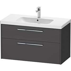 Duravit D-Code meuble sous-vasque DC4673010490000 , poignée chromée, graphite mat, suspendu, tiroirs 2, 984x555x460 mm
