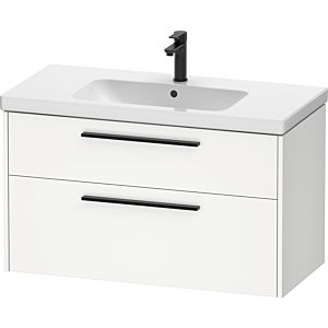 Duravit D-Code meuble sous-vasque DC46730BD180000 , poignée noir diamant, blanc mat, suspendu, tiroirs 2, 984x555x460 mm