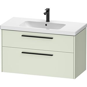 Duravit D-Code vanity unit DC46730BDHH0000 , handle diamond black, pale green matt, wall-hung, drawers 2, 984x555x460 mm