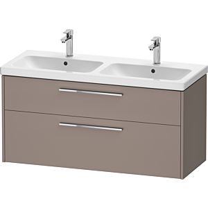 Duravit D-Code meuble sous-vasque double DC4674010430000 , poignée chromée, basalte mat, suspendu, tiroirs 2, 1184x555x460 mm