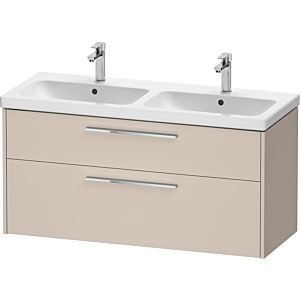 Duravit D-Code double vanity unit DC4674010910000 , handle chrome, taupe matt, wall-mounted, drawers 2, 1184x555x460 mm
