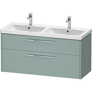 Duravit D-Code double vanity unit DC4674010HG0000 , handle chrome, fjord green matt, wall-mounted, drawers 2, 1184x555x460 mm