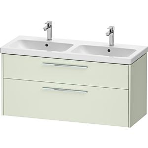 Duravit D-Code double vanity unit DC4674010HH0000 , handle chrome, pale green matt, wall-hung, drawers 2, 1184x555x460 mm