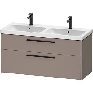 Duravit D-Code meuble sous-vasque double DC46740BD430000 , poignée noir diamant, basalte mat, suspendu, tiroirs 2, 1184x555x460 mm