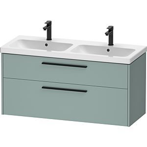 Duravit D-Code double vanity unit DC46740BDHG0000 , handle diamond black, fjord green matt, wall-mounted, drawers 2, 1184x555x460 mm