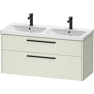 Duravit D-Code double vanity unit DC46740BDHH0000 , handle diamond black, pale green matt, wall-hung, drawers 2, 1184x555x460 mm