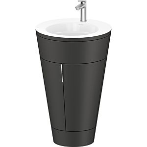 Duravit Starck 1, set c-bonded S19513O70580010 poignée en acier inoxydable, céramique blanc mat, éclairage intérieur, sur pied graphite satiné mat, 864 x 560 x 605 mm