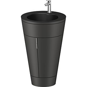 Duravit Starck 1, set c-bonded S19514O70580010 poignée acier inoxydable, céramique noir mat, éclairage intérieur, sur pied, graphite satiné mat, 864 x 560 x 605 mm