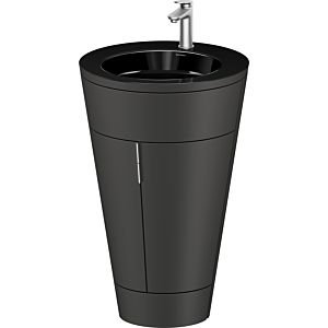 Duravit Starck 1, set c-bonded S19515O70580010 poignée acier inoxydable, céramique noir mat, éclairage intérieur, sur pied, graphite satiné mat, 864 x 560 x 605 mm