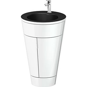 Duravit Starck 1, set c-bonded S19514O10850010 poignée chromée, céramique noir mat, éclairage intérieur, sur pied, blanc brillant, 864 x 560 x 605 mm