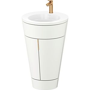 Duravit Starck 1, set c-bonded S19513O04360010 poignée bronze, céramique blanc mat, éclairage intérieur, sur pied, blanc satiné mat, 864 x 560 x 605 mm