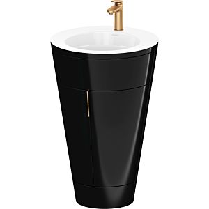 Duravit Starck 1, set c-bonded S19513O04400010 poignée bronze, céramique blanc mat, éclairage intérieur, sur pied, noir brillant, 864 x 560 x 605 mm