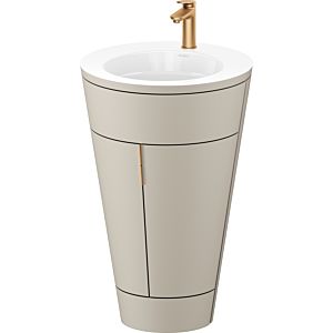 Duravit Starck 1, set c-bonded S19513O04600010 poignée bronze, céramique blanc mat, éclairage intérieur, sur pied taupe soie mat, 864 x 560 x 605 mm