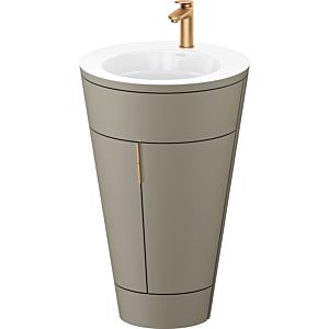 Duravit Starck 1, set c-bonded S19513O04920010 poignée bronze, céramique blanc mat, éclairage intérieur, sur pied, gris pierre satiné mat, 864 x 560 x 605 mm