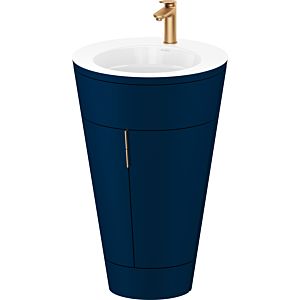 Duravit Starck 1, set c-bonded S19513O04980010 poignée bronze, céramique blanc mat, éclairage intérieur, sur pied, bleu nuit satiné mat, 864 x 560 x 605 mm