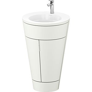 Duravit Starck 1, set c-bonded S19513O10390010 poignée chromée, céramique blanc mat, éclairage intérieur, sur pied, blanc nordique satiné mat, 864 x 560 x 605 mm