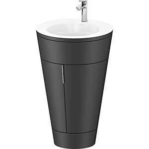 Duravit Starck 1, set c-bonded S19513O10580010 poignée chromée, céramique blanc mat, éclairage intérieur, sur pied graphite satiné mat, 864 x 560 x 605 mm