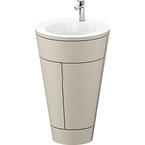 Duravit Starck 1, set c-bonded S19513O10600010 poignée chromée, céramique blanc mat, éclairage intérieur, sur pied taupe soie mat, 864 x 560 x 605 mm