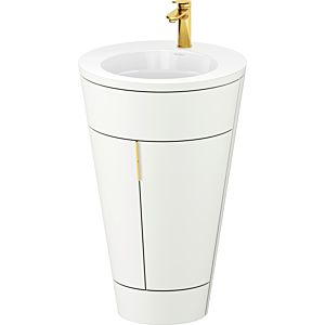 Duravit Starck 1, set c-bonded S19513O34360010 poignée or, céramique blanc mat, éclairage intérieur, sur pied blanc soie mat, 864 x 560 x 605 mm