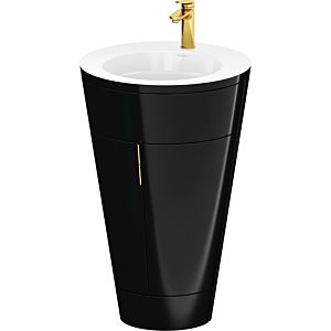 Duravit Starck 1, set c-bonded S19513O34400000 poignée or, céramique blanc mat, sur pied noir brillant, 864 x 560 x 605 mm