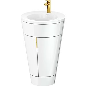 Duravit Starck 1, set c-bonded S19513O34850010 poignée or, céramique blanc mat, éclairage intérieur, sur pied blanc brillant, 864 x 560 x 605 mm