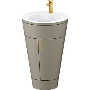 Duravit Starck 1, set c-bonded S19513O34920010 poignée or, céramique blanc mat, éclairage intérieur, sur pied gris pierre satiné mat, 864 x 560 x 605 mm