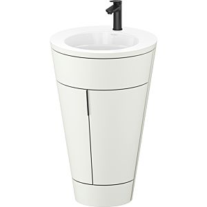 Duravit Starck 1, set c-bonded S19513OBD390010 poignée noir diamant, céramique blanc mat, éclairage intérieur, sur pied, blanc nordique satiné mat, 864 x 560 x 605 mm