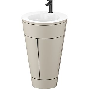 Duravit Starck 1, set c-bonded S19513OBD600010 poignée diamant noir, céramique blanc mat, éclairage intérieur, sur pied, taupe soie mat, 864 x 560 x 605 mm