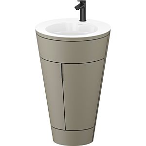 Duravit Starck 1, set c-bonded S19513OBD920000 poignée noir diamant, céramique blanc mat, sur pied, gris pierre satiné mat, 864 x 560 x 605 mm