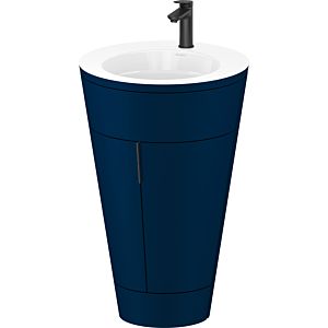 Duravit Starck 1, set c-bonded S19513OBD980010 poignée noir diamant, céramique blanc mat, éclairage intérieur, sur pied, bleu nuit satiné mat, 864 x 560 x 605 mm