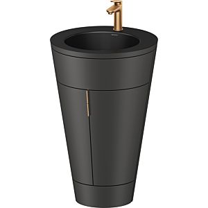 Duravit Starck 1, set c-bonded S19514O04580010 poignée bronze, céramique noir mat, éclairage intérieur, sur pied, graphite satiné mat, 864 x 560 x 605 mm