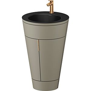 Duravit Starck 1, set c-bonded S19514O04920010 poignée bronze, céramique noir mat, éclairage intérieur, sur pied gris pierre satiné mat, 864 x 560 x 605 mm