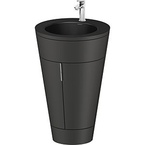 Duravit Starck 1, set c-bonded S19514O10580010 poignée chromée, céramique noir mat, éclairage intérieur, sur pied, graphite satiné mat, 864 x 560 x 605 mm