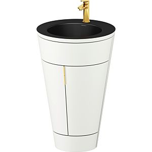 Duravit Starck 1, set c-bonded S19514O34360010 poignée or, céramique noir mat, éclairage intérieur, sur pied, blanc satiné mat, 864 x 560 x 605 mm