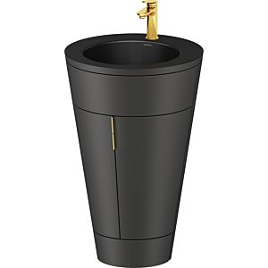 Duravit Starck 1, set c-bonded S19514O34580010 poignée or, céramique noir mat, éclairage intérieur, sur pied, graphite satiné mat, 864 x 560 x 605 mm