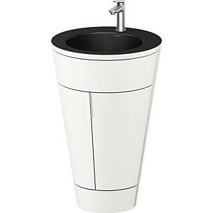 Duravit Starck 1, set c-bonded S19514O70360010 poignée acier inoxydable, céramique noir mat, éclairage intérieur, sur pied, blanc satiné mat, 864 x 560 x 605 mm