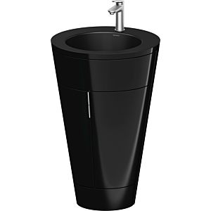 Duravit Starck 1, set c-bonded S19514O70400010 poignée acier inoxydable, céramique noir mat, éclairage intérieur, sur pied, noir brillant, 864 x 560 x 605 mm