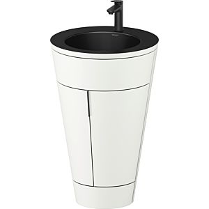 Duravit Starck 1, set c-bonded S19514OBD360010 poignée noir diamant, céramique noir mat, éclairage intérieur, sur pied, blanc satiné mat, 864 x 560 x 605 mm