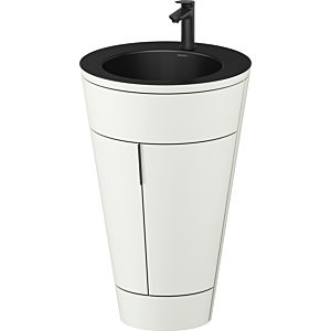 Duravit Starck 1, set c-bonded S19514OBD390010 poignée noir diamant, céramique noir mat, éclairage intérieur, sur pied, blanc nordique satiné mat, 864 x 560 x 605 mm