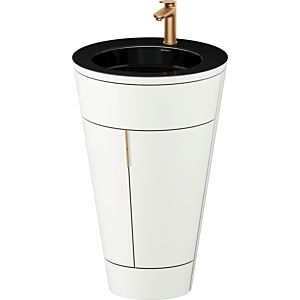 Duravit Starck 1, set c-bonded S19515O04360010 poignée bronze, céramique noir mat, éclairage intérieur, sur pied, blanc satiné mat, 864 x 560 x 605 mm