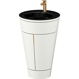 Duravit Starck 1, set c-bonded S19515O04390000 poignée bronze, céramique noir mat, sur pied, blanc nordique satiné mat, 864 x 560 x 605 mm