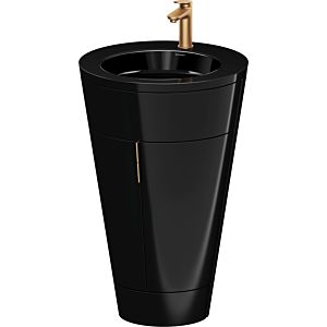 Duravit Starck 1, set c-bonded S19515O04400010 poignée bronze, céramique noir mat, éclairage intérieur, sur pied, noir brillant, 864 x 560 x 605 mm