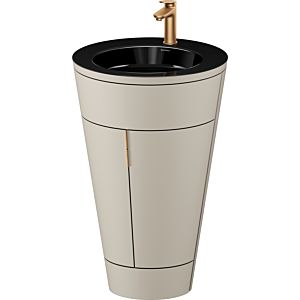 Duravit Starck 1, set c-bonded S19515O04600010 poignée bronze, céramique noir mat, éclairage intérieur, sur pied, taupe soie mat, 864 x 560 x 605 mm