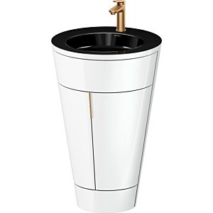 Duravit Starck 1, set c-bonded S19515O04850000 poignée bronze, céramique noir mat, sur pied, blanc brillant, 864 x 560 x 605 mm