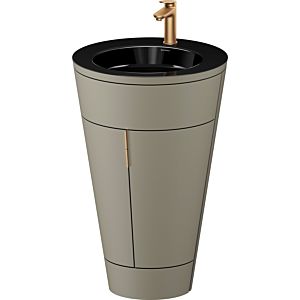 Duravit Starck 1, set c-bonded S19515O04920010 poignée bronze, céramique noir mat, éclairage intérieur, sur pied, gris pierre satiné mat, 864 x 560 x 605 mm