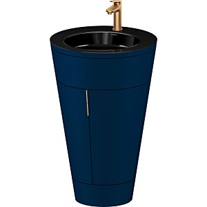 Duravit Starck 1, set c-bonded S19515O04980000 poignée bronze, céramique noir mat, sur pied, bleu nuit satiné mat, 864 x 560 x 605 mm
