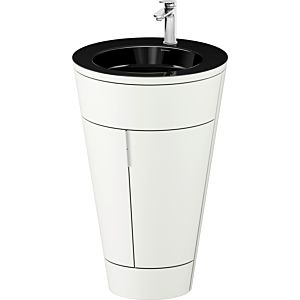 Duravit Starck 1, set c-bonded S19515O10360010 poignée chromée, céramique noir mat, éclairage intérieur, sur pied, blanc satiné mat, 864 x 560 x 605 mm