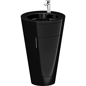 Duravit Starck 1, set c-bonded S19515O10400000 poignée chromée, céramique noir mat, sur pied, noir brillant, 864 x 560 x 605 mm