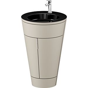 Duravit Starck 1, set c-bonded S19515O10600010 poignée chromée, céramique noir mat, éclairage intérieur, sur pied, taupe soie mat, 864 x 560 x 605 mm