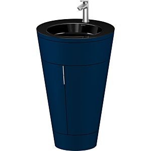 Duravit Starck 1, set c-bonded S19515O70980010 poignée acier inoxydable, céramique noir mat, éclairage intérieur, sur pied, bleu nuit satiné mat, 864 x 560 x 605 mm